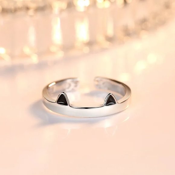 Knot Ring Open Knuckle 925 Sterling Silver Rings Women Adjustable Cat Lover - Picture 7 of 7